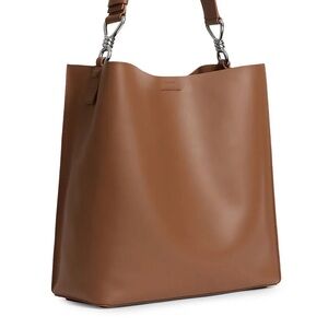 All Saints Tan Leather Tote Bag